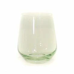 Estelle Colored Glass Stemless Wineglass (Set Of 2), Mint Green
