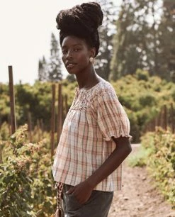 The Great The Hazel Top, Washed Rose Plaid Wear