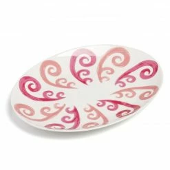 Themis Z Athenee Two Tone Pink Peacock Serving Platter