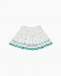 Addison Bay Kids Court Skort, White/Multi Stripes