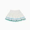 Addison Bay Kids Court Skort, White/Multi Stripes