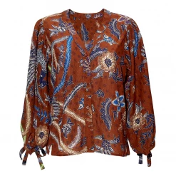 Cara Cara Wear Win Top, Brown Batik