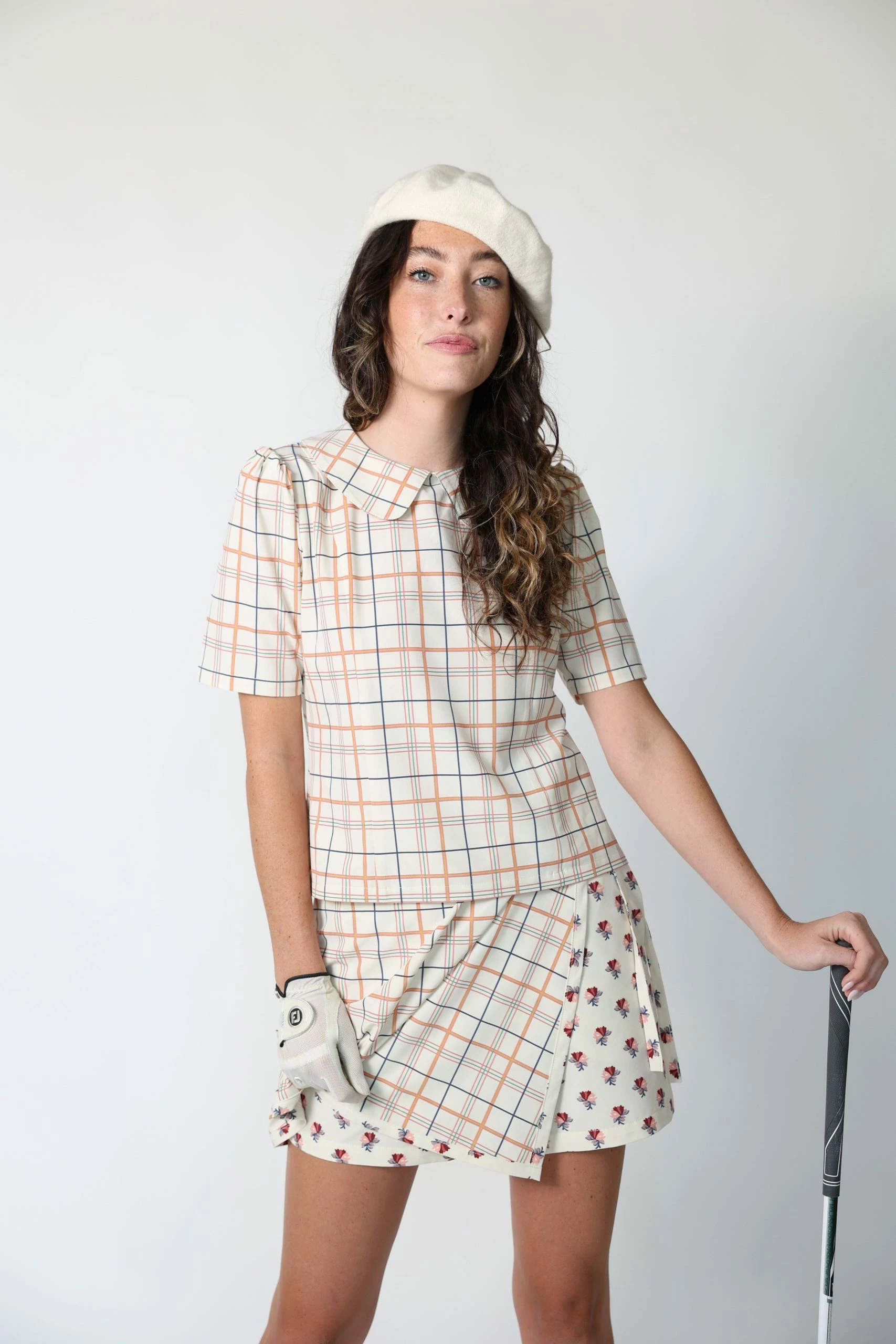 Byrdie Golf Social Wear Wear Tamala Top, Plaid 3 Byrdie Golf Social Wear Wear Tamala Top, Plaid