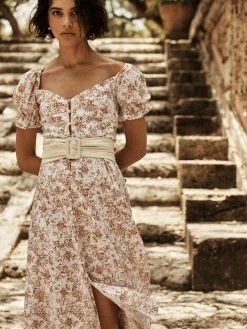 Caroline Constas Savannah Dress, Salmon Toile Wear