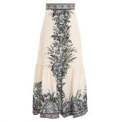 Zimmermann Moonshine Frill Hem Midi Skirt, Cream Lily Skirts