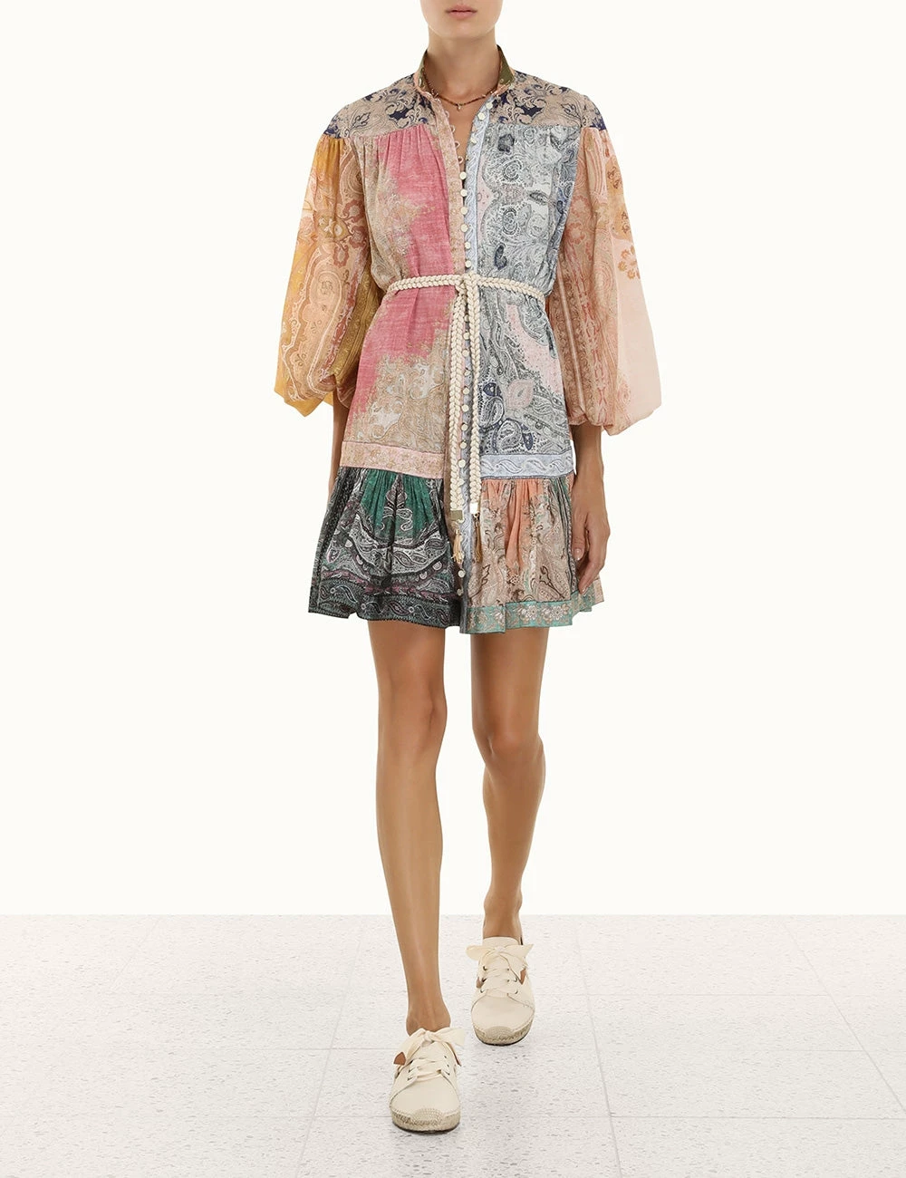 Zimmermann Anneke Spliced Lantern Mini, Patch Paisley Wear 2 Zimmermann Anneke Spliced Lantern Mini, Patch Paisley Wear