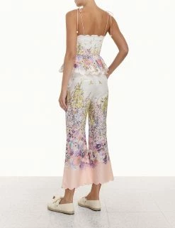 Zimmermann Jude Scallop Top, Peach Gradient Floral Wear